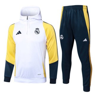 Training Capuche Real Madrid 2024-25 Blanc Jaune 2