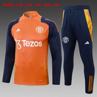 Enfant Training Top Manchester United 2024-25 Orange Bleu 3