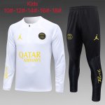 Enfant Survetement PSG 2023-24 Blanc Noir Enfant Survetement PSG 2023-24 Blanc Noir