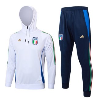 Sweat Shirt Capuche Italie 2024-25 Blanc 3