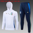 Enfant Sweat Shirt Capuche Italie 2024-25 Blanc 3