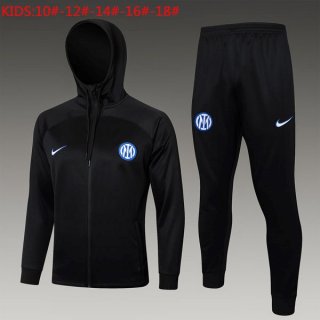 Enfant Survetement Capuche Inter Milan 2024-25 Noir