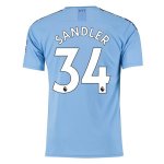 Maillot Manchester City NO.34 Sandler 1ª 2019-20 Bleu Maillot Manchester City NO.34 Sandler 1ª 2019-20 Bleu
