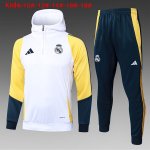 Enfant Training Capuche Real Madrid 2024-25 Blanc Jaune Enfant Training Capuche Real Madrid 2024-25 Blanc Jaune