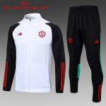 Enfant Survetement Manchester United 2024 Blanc Noir Enfant Survetement Manchester United 2024 Blanc Noir