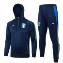 Sweat Shirt Capuche Italie 2024-25 Bleu 3