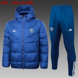 Manteau de duvet Manchester United Ensemble Complet 2024-25 Bleu