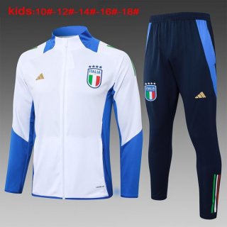 Enfant Survetement Italie 2024-25 Blanc Bleu 3