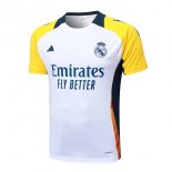 Maillot Entrainement Real Madrid 2024-25 Blanc Jaune