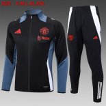 Survetement Manchester United 2024-25 Noir Gris 2