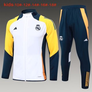 Enfant Survetement Real Madrid 2024-25 Blanc Jaune 3